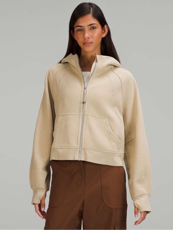 lululemon athletica Tops - lululemon athletica Beige Cropped Zip Hoodie